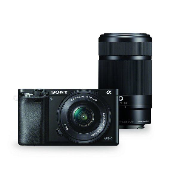 Sony Alpha a6000 Black Interchangeable Lens Camera with 16-50mm and 55-210mm Sony E-Mount Lenses | Bed Bath & Beyond