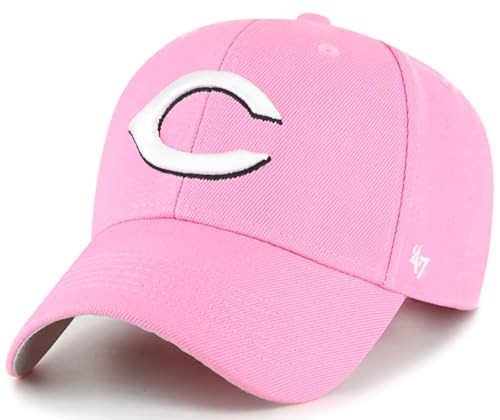 47 Brand MLB Rose Pink Primary Logo MVP Adjustable Structure Baseball Cap Hat, Adult One Size Fits All - Cincinnati Reds Rose Pink | Amazon (US)