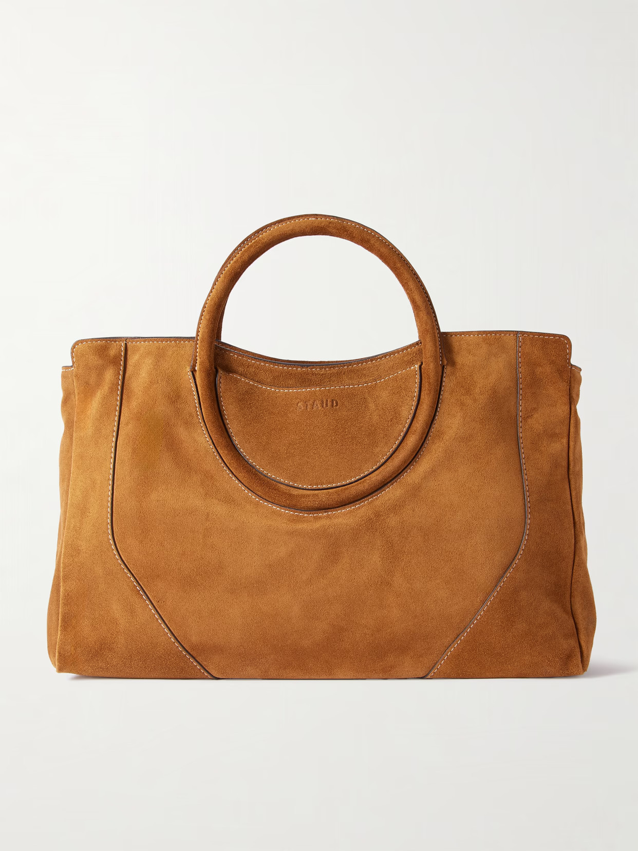 STAUD - Maude Suede Tote - Brown | NET-A-PORTER (US)