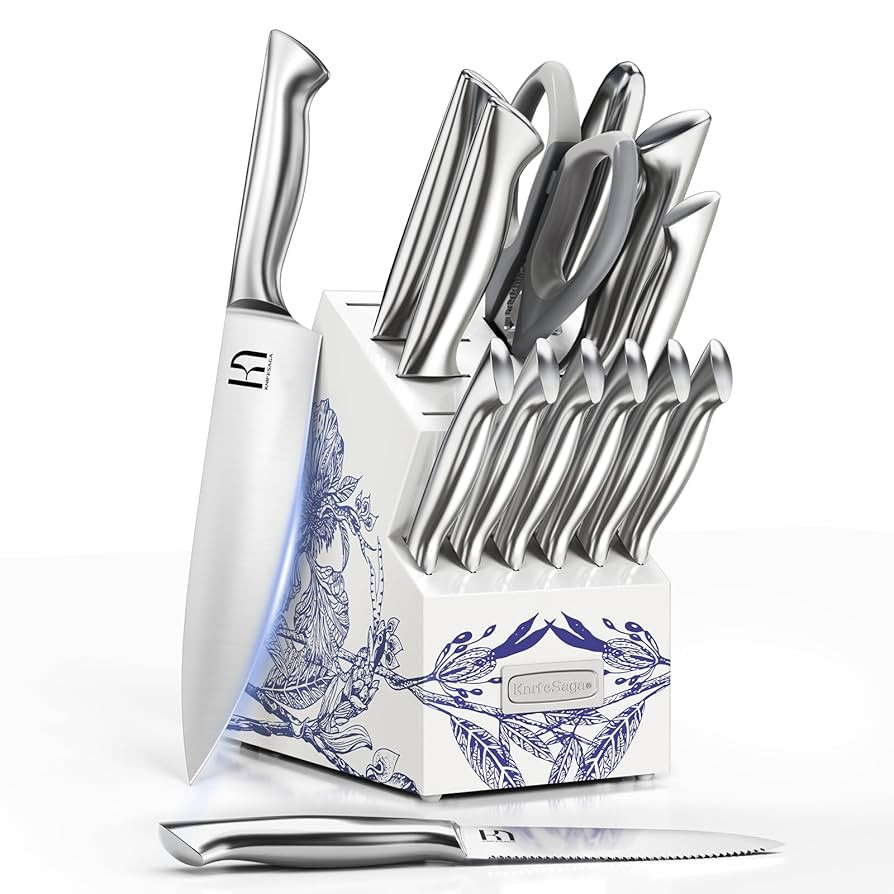 Kitchen Knife Set - Phantom Iris X5 Knife Block Set - Top-tier Performance, 15 Pcs Premium High C... | Amazon (US)