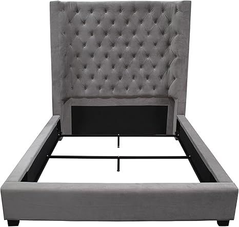 Best Master Furniture Jamie Upholstered Tower Contemporary Bed, Queen, Grey | Amazon (US)