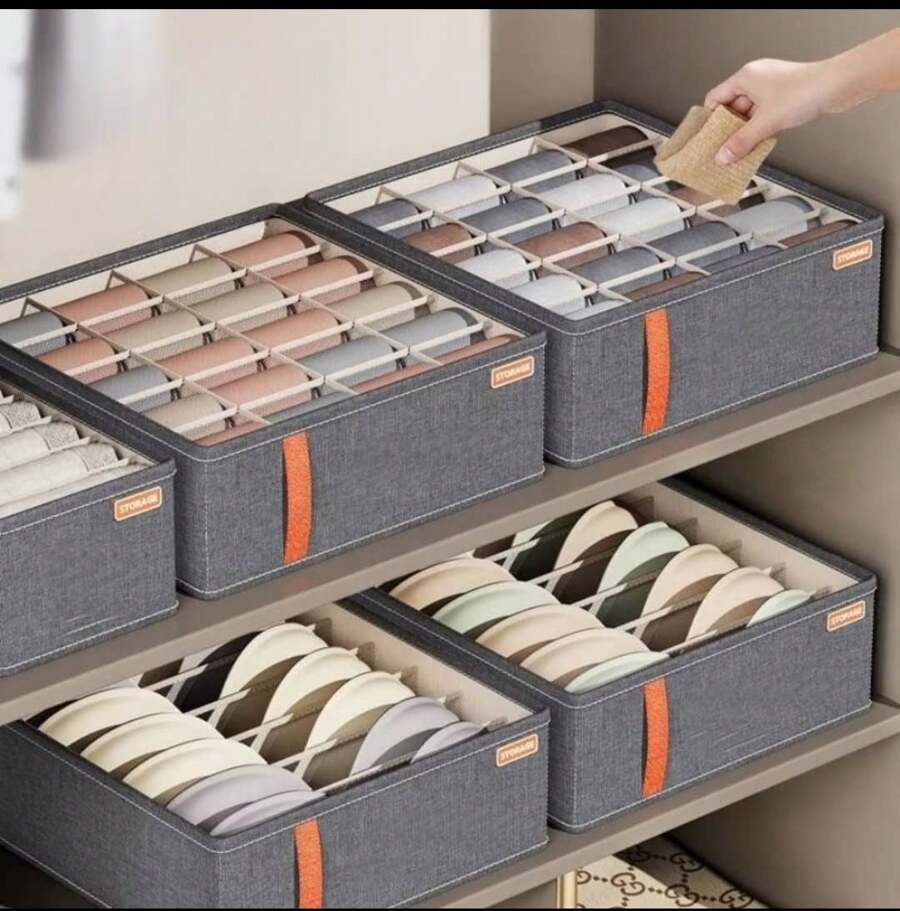 MATOUGUI 3kit Caixa De Armazenamento De Roupas Arrumados Grade Para Íntimas E Calças | SHEIN