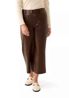 Petite Leather Cropped Pants | Belk