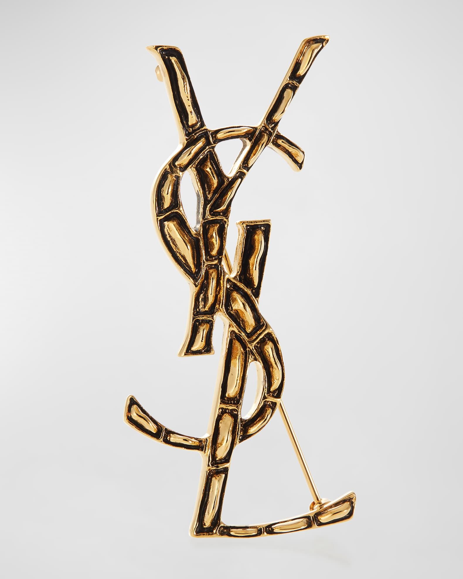 Crocodile Textured YSL Brooch | Neiman Marcus