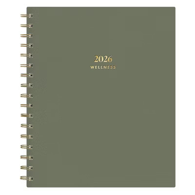 The Everygirl 7"x9" Wellness Planning Calendar Olive RY 2026 Weekly/Monthly Safety Wirebound | Target