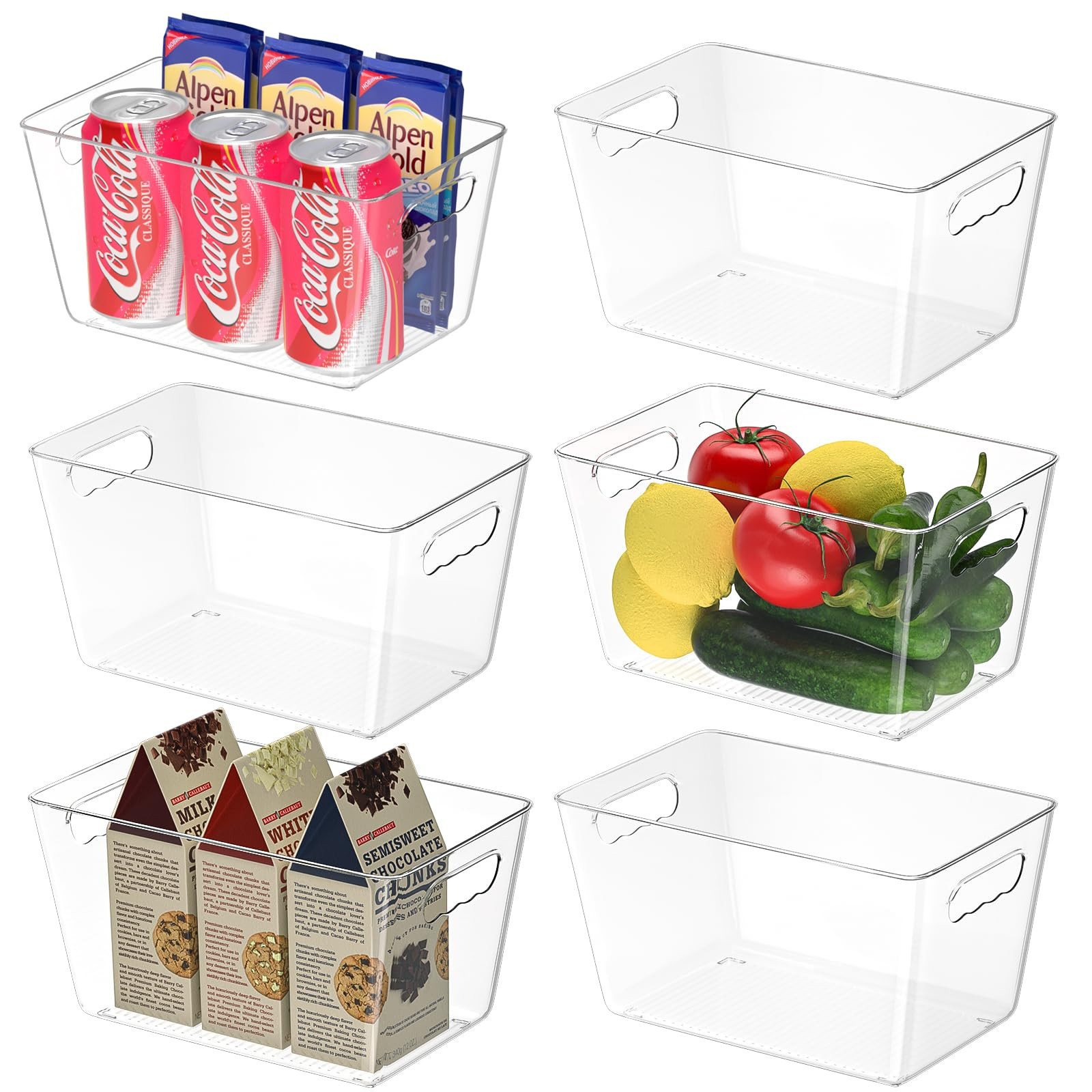 BALEINE Clear Plastic Storage Bins, Pantry Organization, BPA Free Stackable Refrigerator Organize... | Amazon (US)
