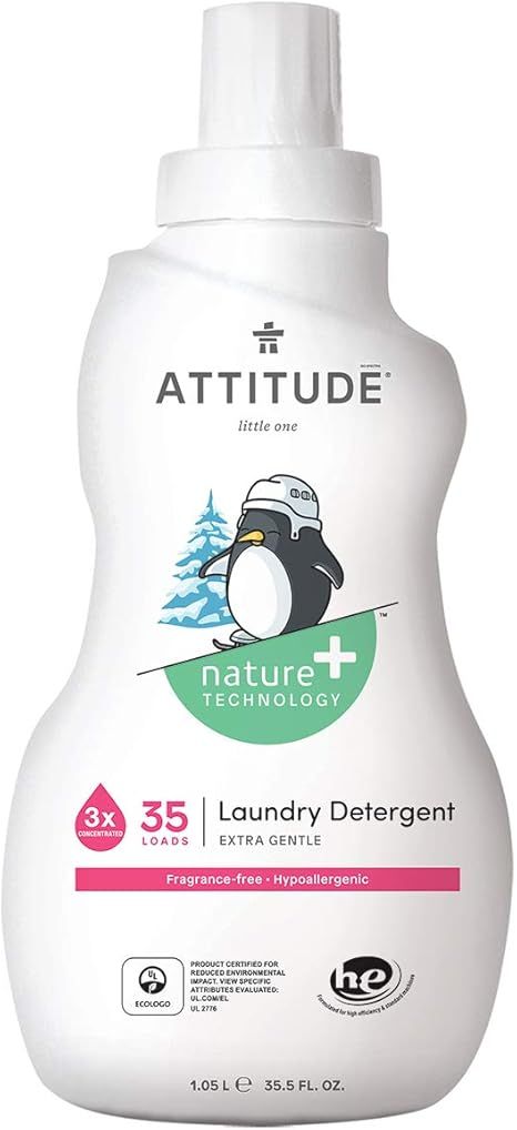ATTITUDE Liquid Laundry Detergent for Baby's Sensitive Skin, Effective Fragrance-free Plant- and ... | Amazon (US)