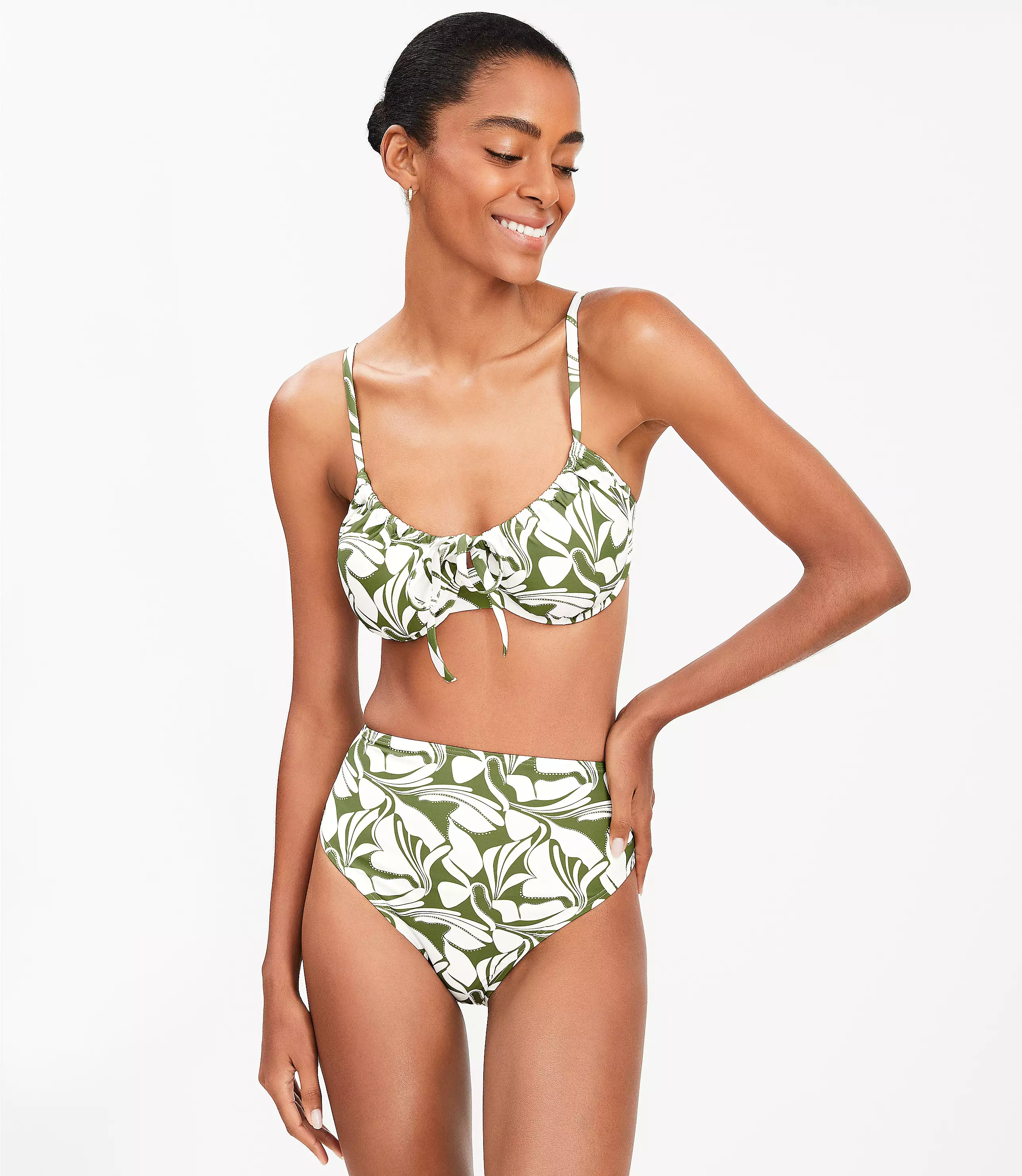 LOFT Beach Swirl High Waist Bikini Bottom | LOFT