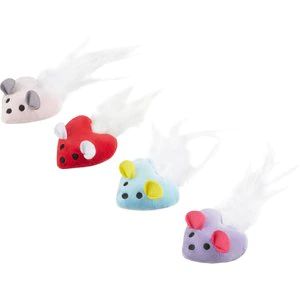 FRISCO Heart Mice Plush Cat Toy with Catnip, Medium, 4 count - Chewy.com | Chewy.com