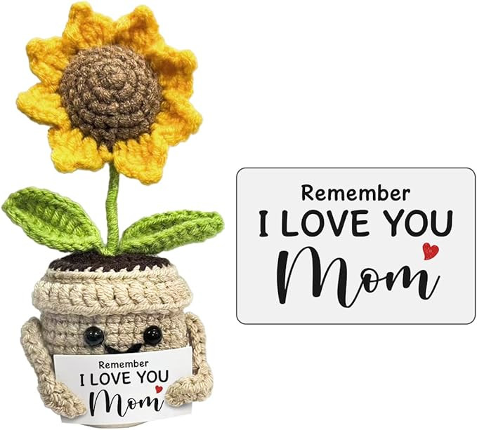 Mini Birthday Gifts for Mom, Mom Gifts from Daughters Remember I Love You MOM, Handmade Crochet C... | Amazon (US)