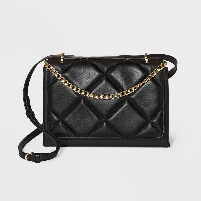 Square Woven Satchel Handbag - A New Day™ Black | Target