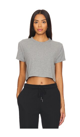 Almost Friday Cropped Tee in Heather Grey | Revolve Clothing (Global)