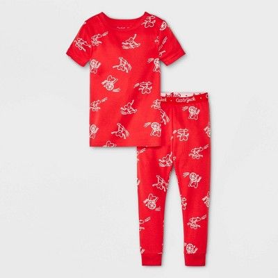 Toddler 2pc Valentine's Heart Printed Pajama Set - Cat & Jack™ Red | Target