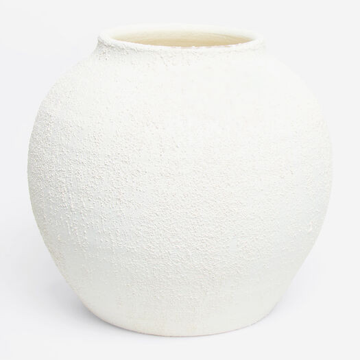 Cream Rough Textured Vase 24x28cm | TK Maxx