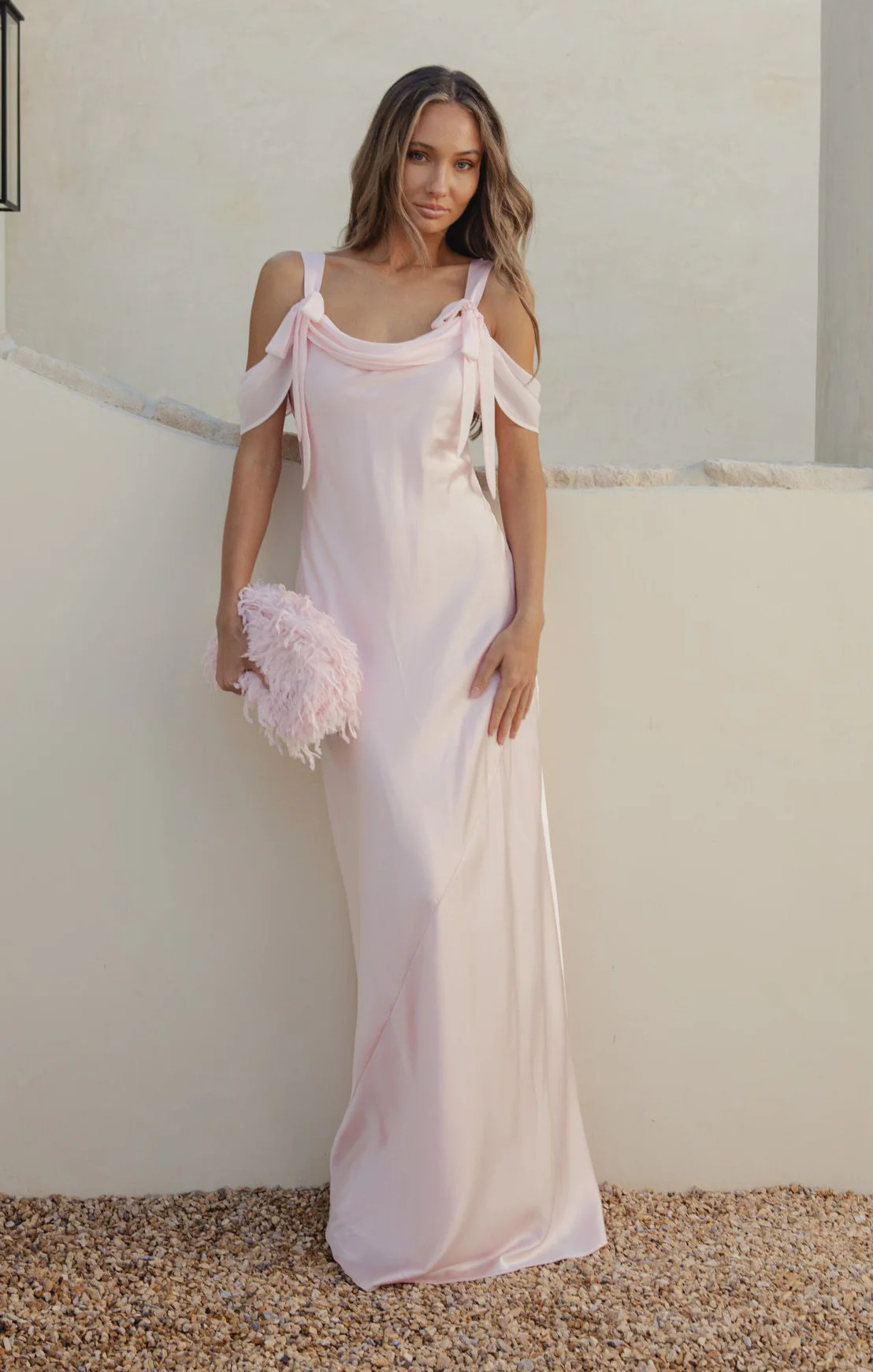 Bella Maxi Dress, in Powder Pink Luxe Satin, Size: 2XL | Show Me Your Mumu | Show Me Your Mumu