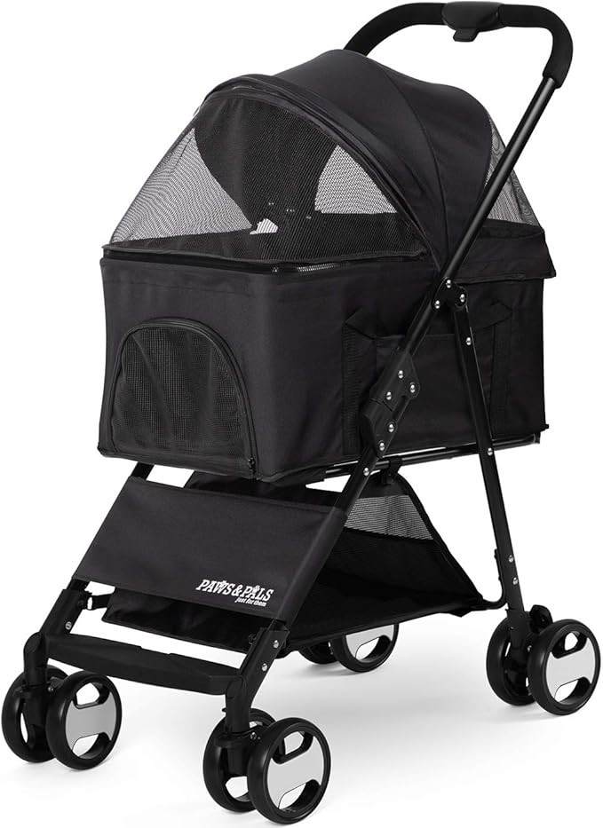 Paws & Pals 4 Wheeler Elite Jogger Pet Stroller Cat/Dog Easy to Walk Folding Travel Carrier | Amazon (US)