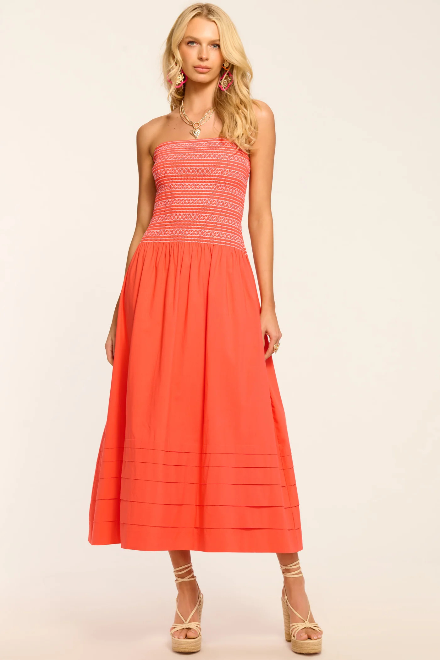Jace Cotton Poplin Smocked Maxi Dress | Ramy Brook