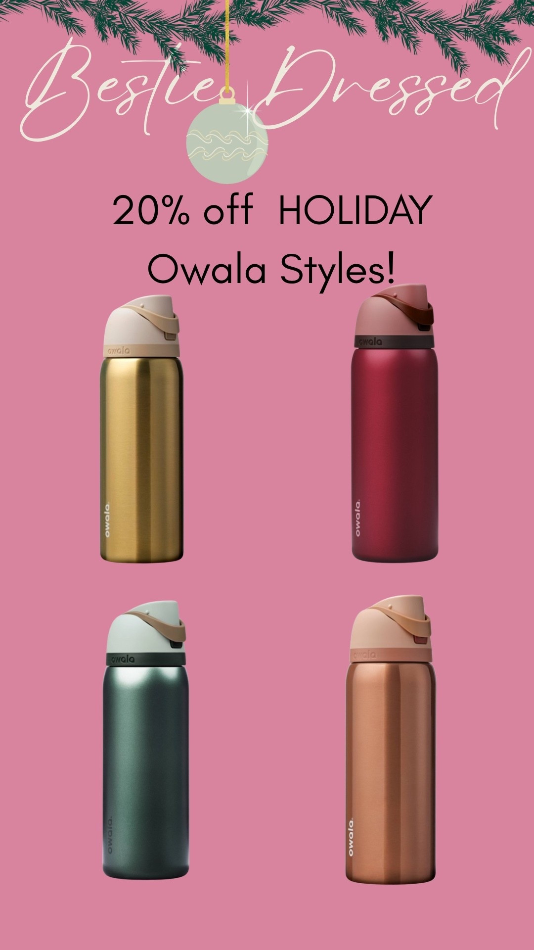 20% off holiday Owala styles! 

#LTKCyberWeek #LTKHoliday #LTKSaleAlert