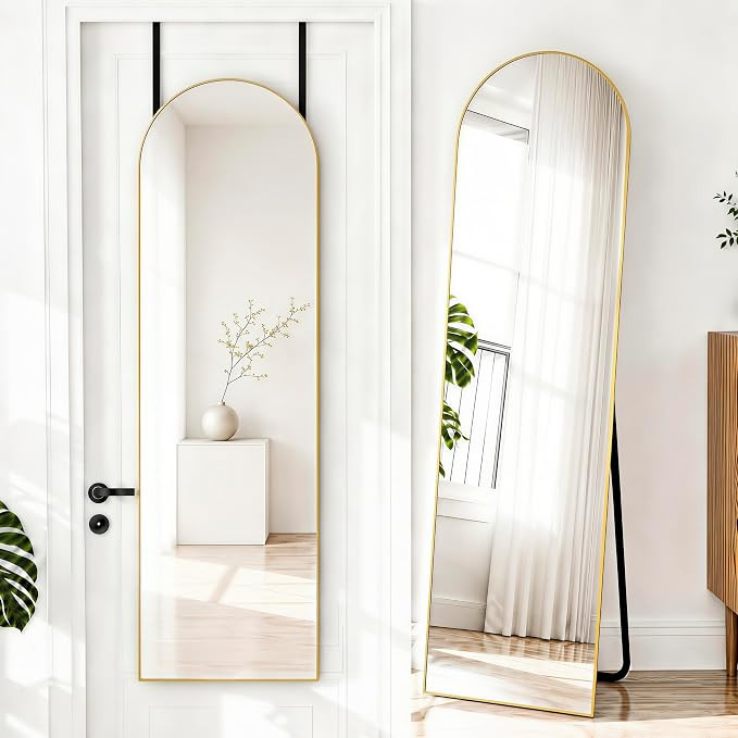 NARCISSUS Full Length Mirror 57x16 Inch, Over The Door Mirror with Stand, Wall Mounted or Freesta... | Amazon (US)