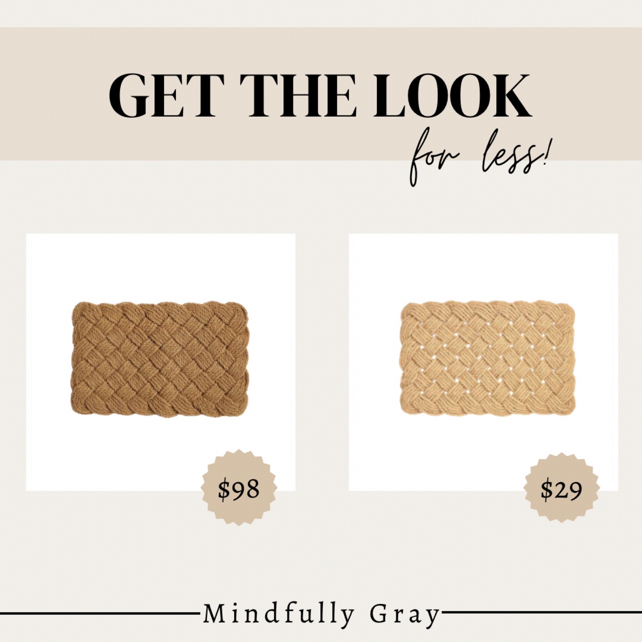 Get the look for less! Woven jute rug, doormat 

#LTKhome