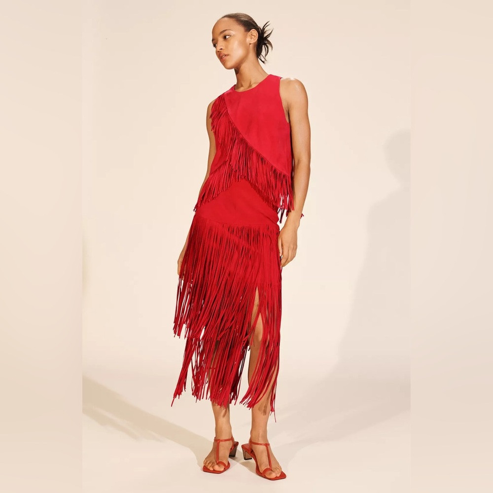 ZARA Suede Fringe Midi Skirt - Price Firm | Poshmark