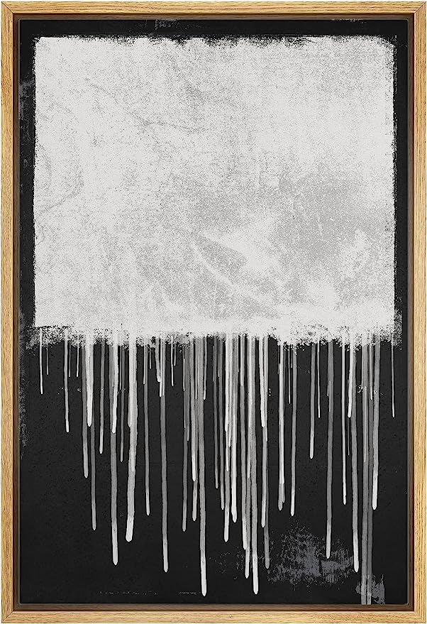 IDEA4WALL Framed Canvas Print Wall Art Black White Duotone Dripping Paint Landscape Abstract Shap... | Amazon (US)