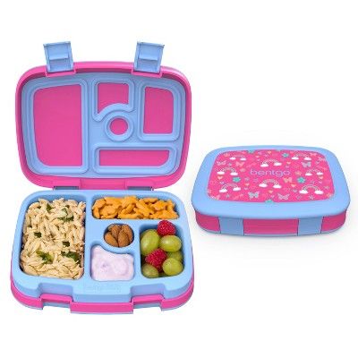 Bentgo Kids' Prints Leakproof, 5 Compartment Bento-Style Lunch Box - Rainbows & Butterflies | Target