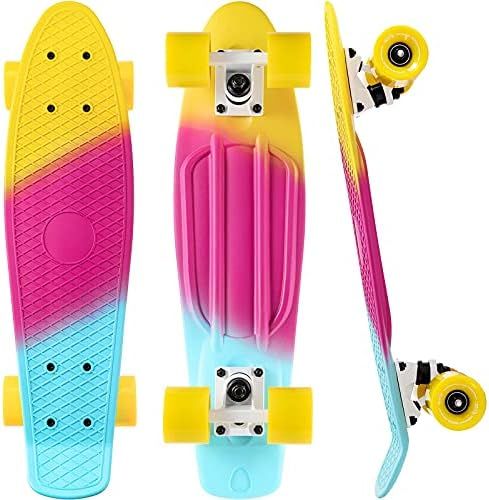 KMX 22" Mini Cruiser Skateboard for Boys Girls and Youth, Complete Beginner Skateboard for Kids A... | Amazon (US)