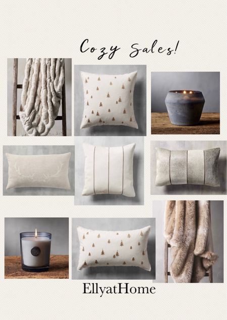 Cozy, holiday sales at Arhaus. Comfy and soft faux fur throw blankets, velvet, hide throw pillows, fragrant candles. Early winter, holiday home decor accessories. 

#LTKsalealert #LTKSeasonal #LTKhome