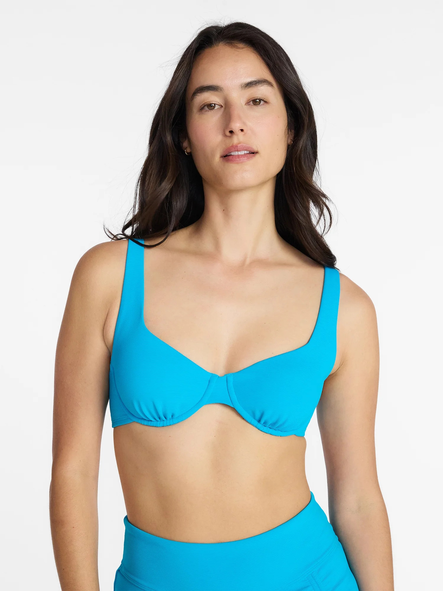 Time and Tru Women's and Women's Plus Ribbed Underwire Bikini Top, Sizes XS-3X | Walmart (US)