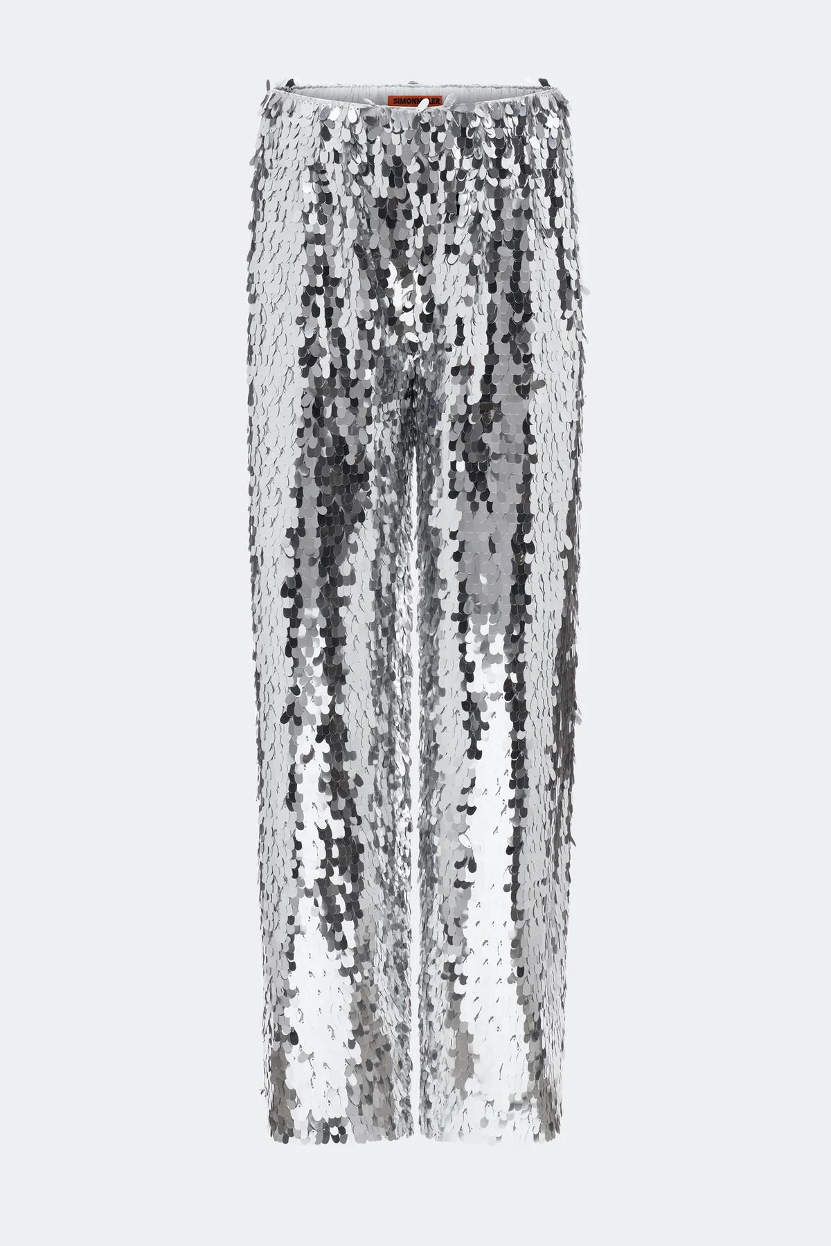Nella Sequin Wide Leg Pant In Satellite Silver | Simon Miller