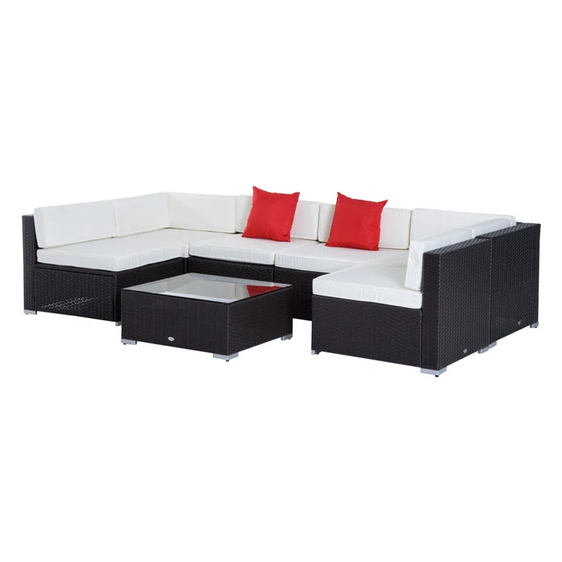 Merton 7 Piece Sectional Seating Group with Cushions | Wayfair North America
