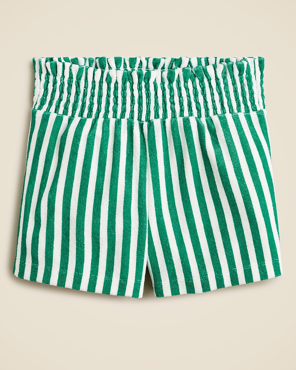 Girls' smocked-waist short in towel terry | J. Crew US