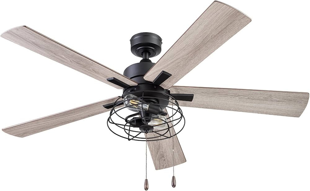 Prominence Home Marshall, 52 Inch Industrial Style LED Ceiling Fan with Light, Pull Chain, Three ... | Amazon (US)