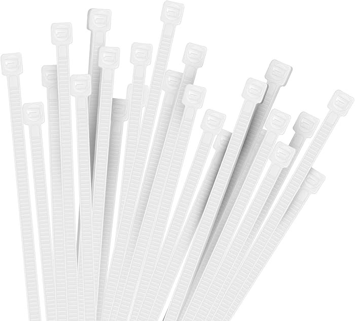 100pcs Cable Zip Ties White Heavy Duty 12 Inch, Premium Plastic Wire Ties Clear with 50 Pounds Te... | Amazon (US)