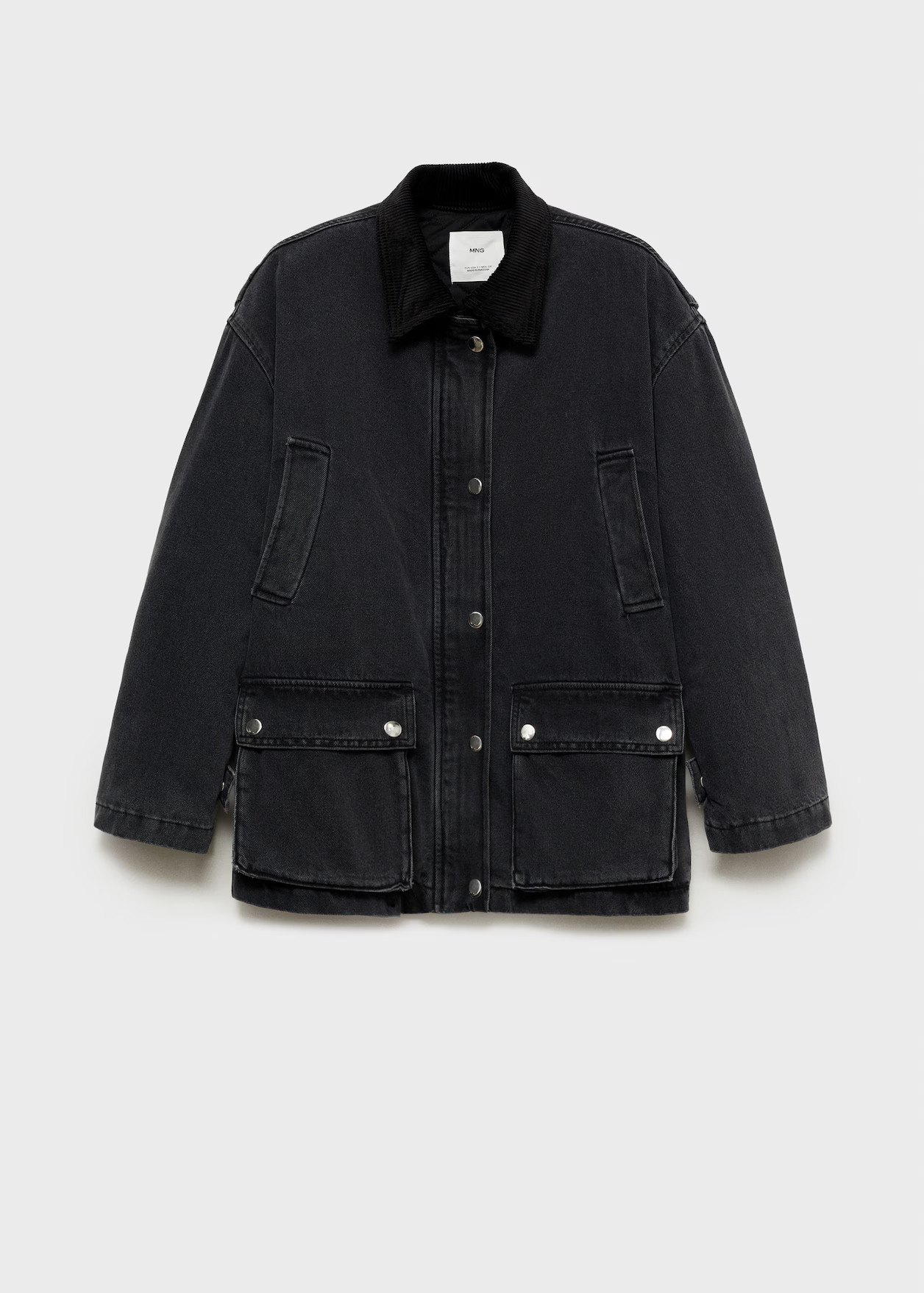 Jacket with corduroy collar pockets - Women | MANGO United Kingdom | MANGO (UK)