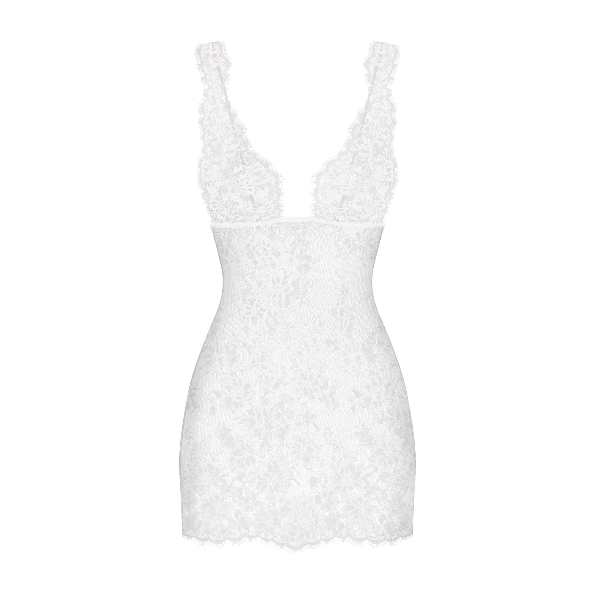 SKIMS LACE MINI SLIP DRESS | SNOW | SKIMS | SKIMS (US)