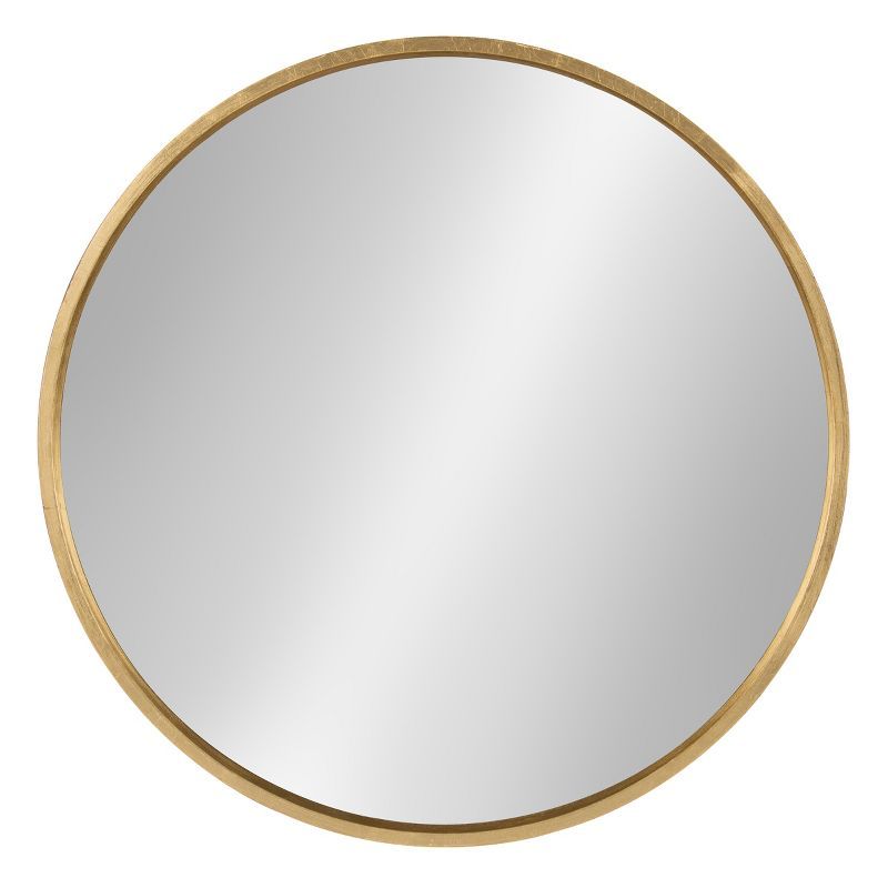 26&#34; x 26&#34; Travis Round Wood Accent Wall Mirror Gold - Kate and Laurel All Things Decor | Target