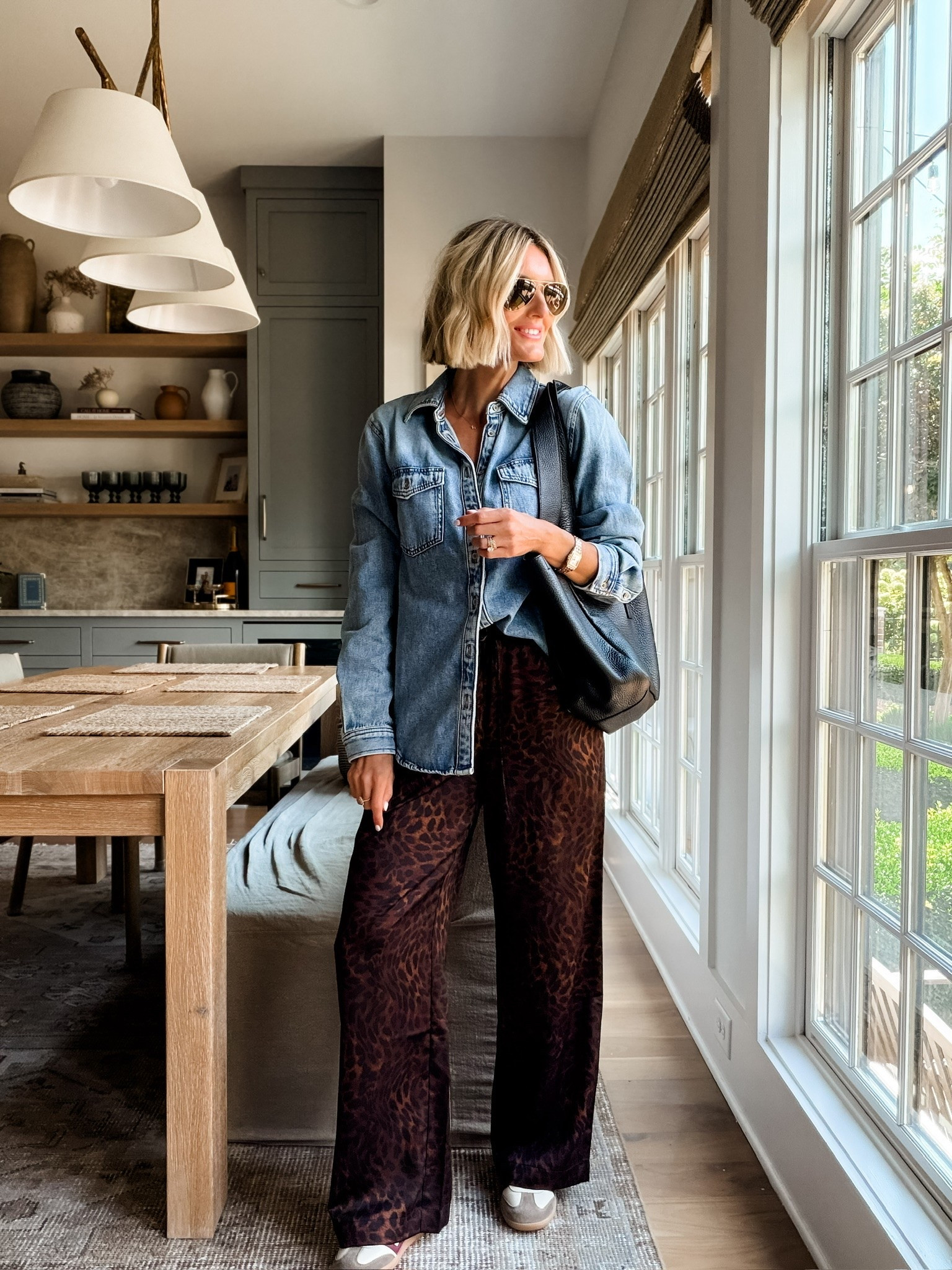 Styling this denim button down again with leopard print bottoms! These pants are SO cute! Love this look for fall! Wearing XS!

Loverly Grey, loft, fall outfit inspo, leopard print, denim button down, Labor Day sales

#LTKSeasonal #LTKSaleAlert