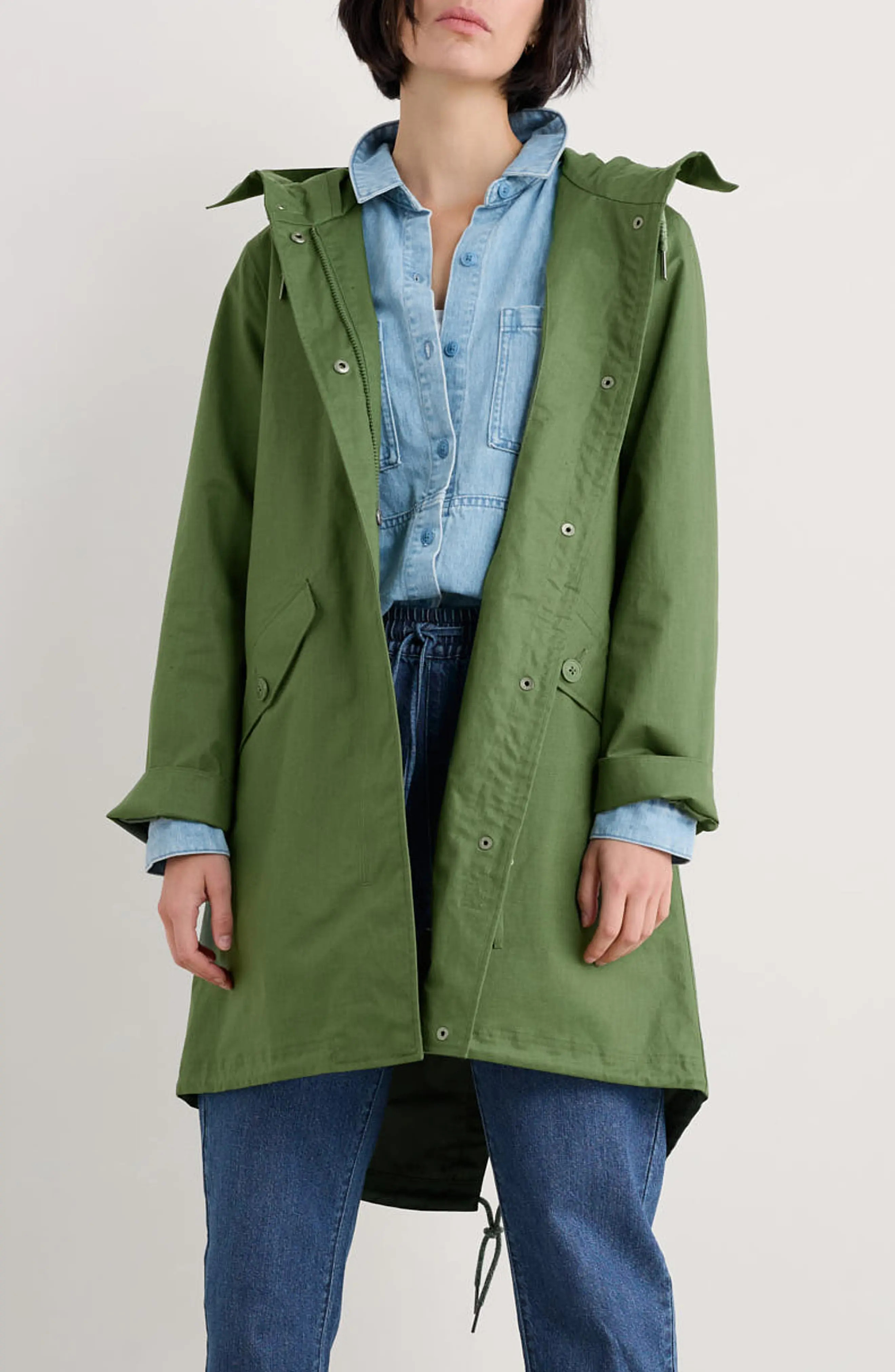 Seafaring Waterproof Linen & Cotton Hooded Coat (Women) | Nordstrom | Nordstrom