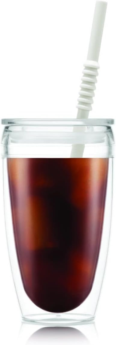 Bodum Pavina To Go-Double Wall With Plastic Straw 13.5 oz. | Amazon (US)