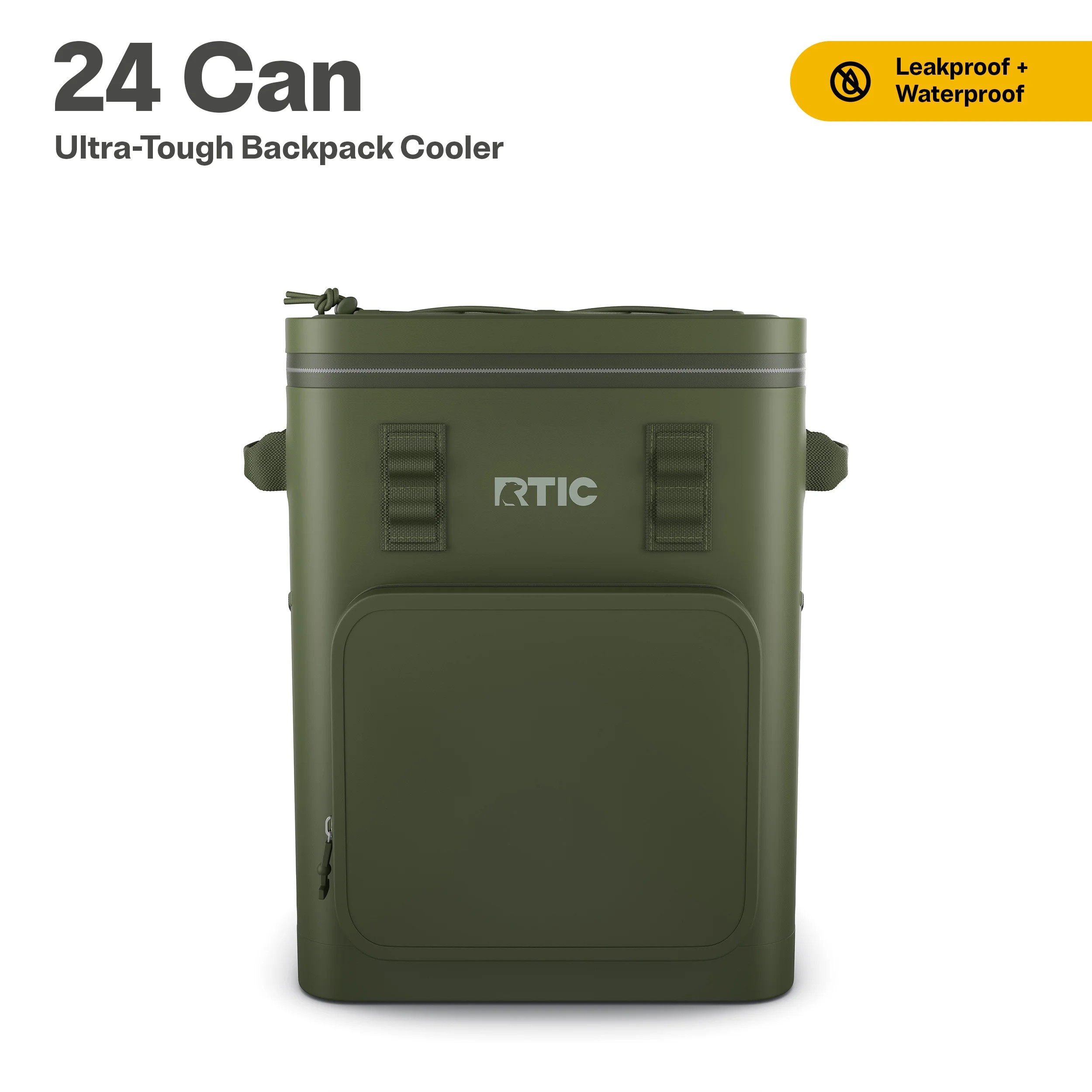 RTIC 24 Can Ultra-Tough Backpack Cooler, Leakproof Cooler, Waterproof Zipper, Olive | Walmart (US)