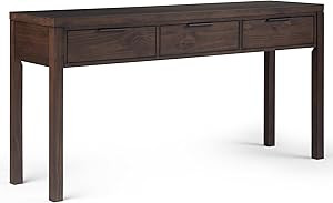 SIMPLIHOME Hollander SOLID WOOD 60 inch Wide Wide Console Sofa Entryway Table in Warm Walnut Brow... | Amazon (US)