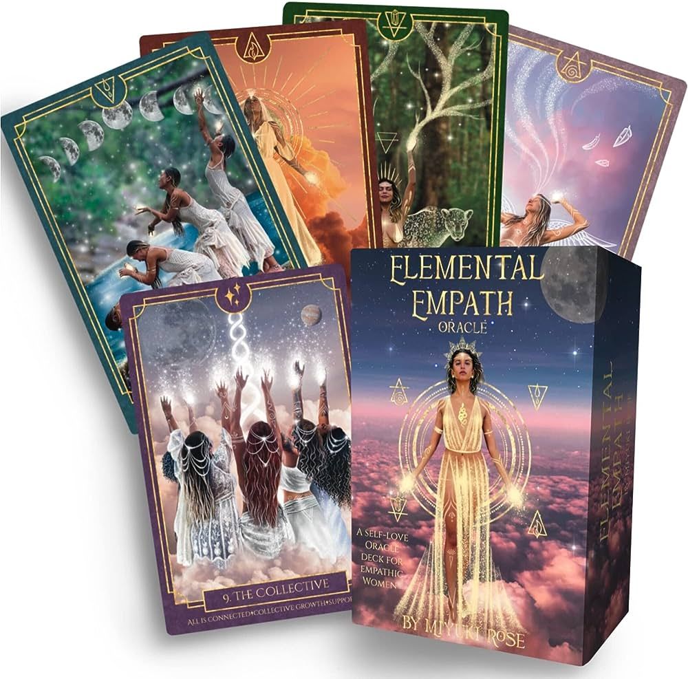 Earth Moon Magick Elemental Empath Tarot Cards Set Oracle Deck – 52 Tarot Cards with Guidebook ... | Amazon (US)