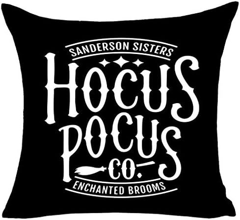 MFGNEH Hocus Pocus Co Enchanted Brooms Halloween Pillow Covers 20x20,Halloween Decorations Cotton Li | Amazon (US)