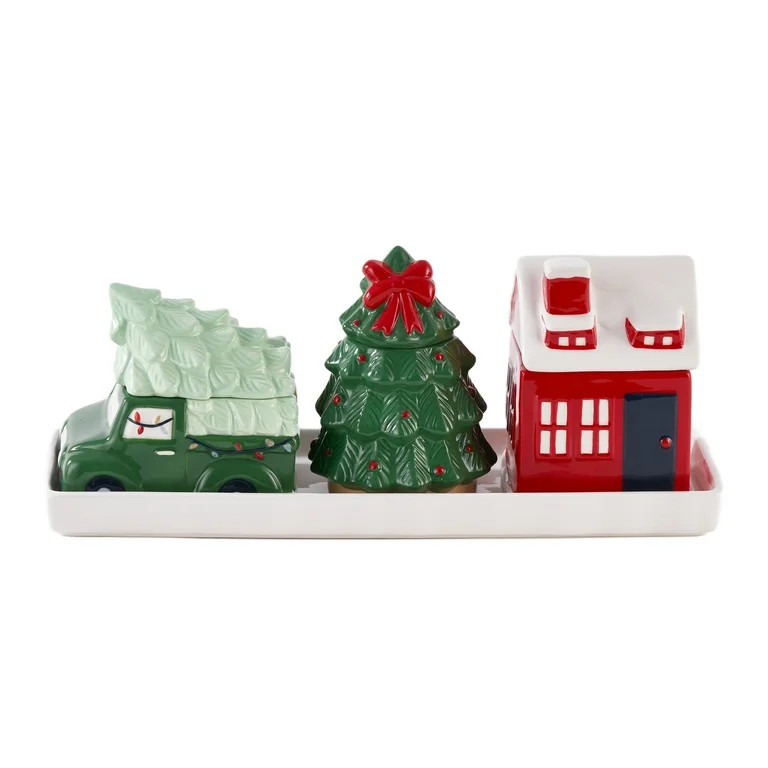 Holiday Time Ceramics Holiday Icons Treat Jars, Set of 3 | Walmart (US)