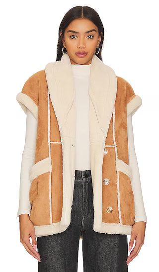 Faux Leather Sherpa Vest in Feels Natural | Revolve Clothing (Global)