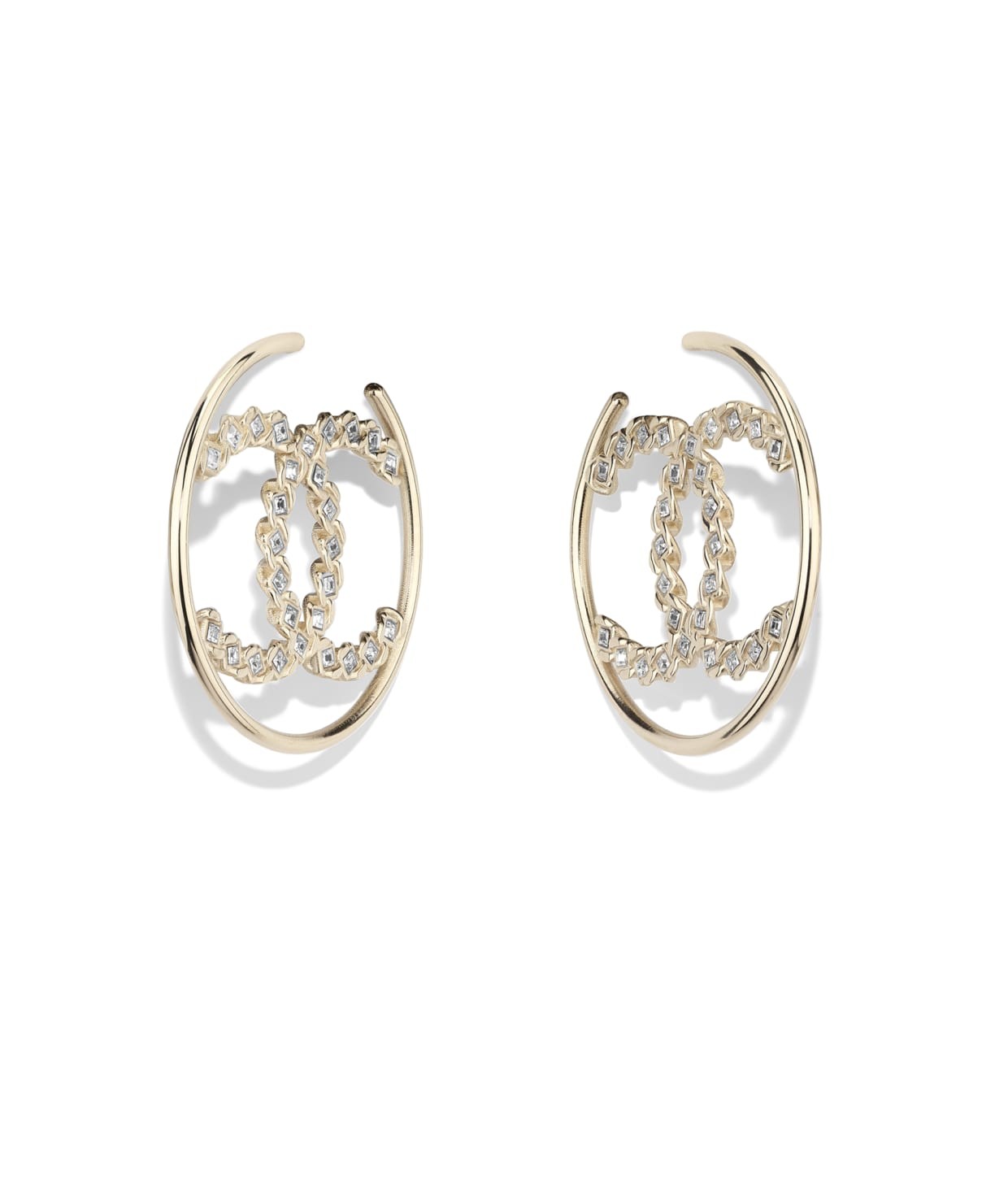 Metal & Strass Gold & Crystal Earrings | Chanel, Inc. (US)