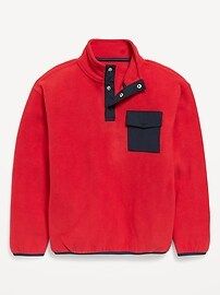Mock-Neck Snap-Front Micro Fleece Pullover Sweatshirt for Boys | Old Navy (US)