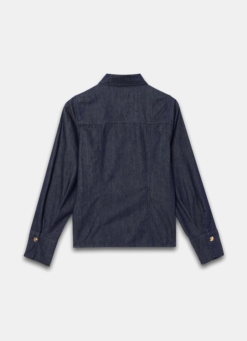 Dark Indigo Denim Fitted Shirt | Mint Velvet